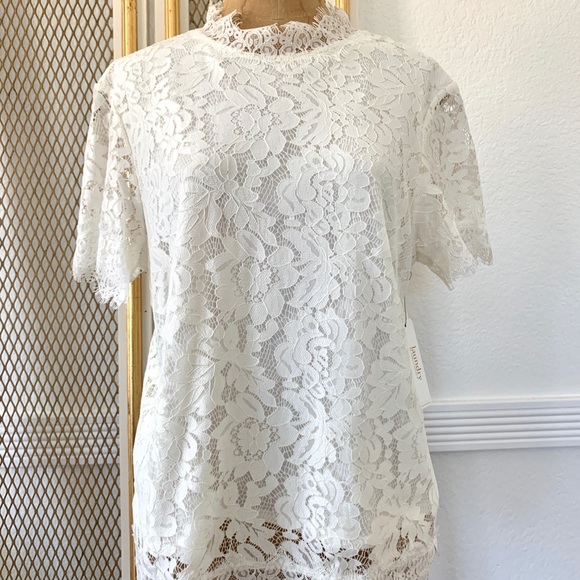 Laundry By Shelli Segal Tops - Laundry by Shelli Segal Short Sleeve Lace Blouse